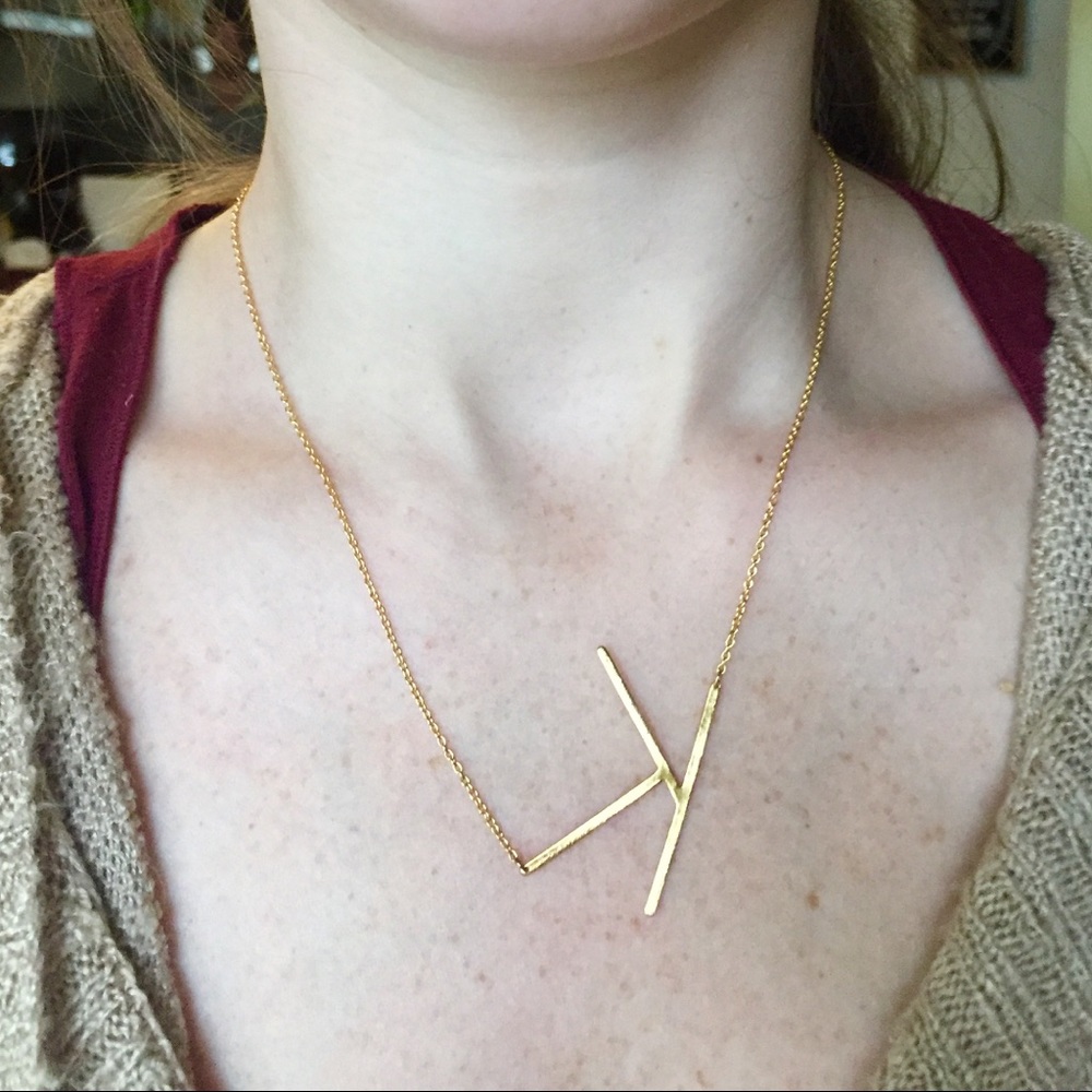 Gold “k” initial necklace